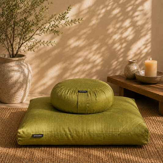 Meditation Cushion Set - Jewel Tone Green