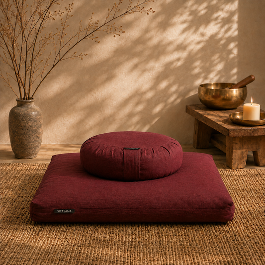 Meditation Cushion Set - Wine Red